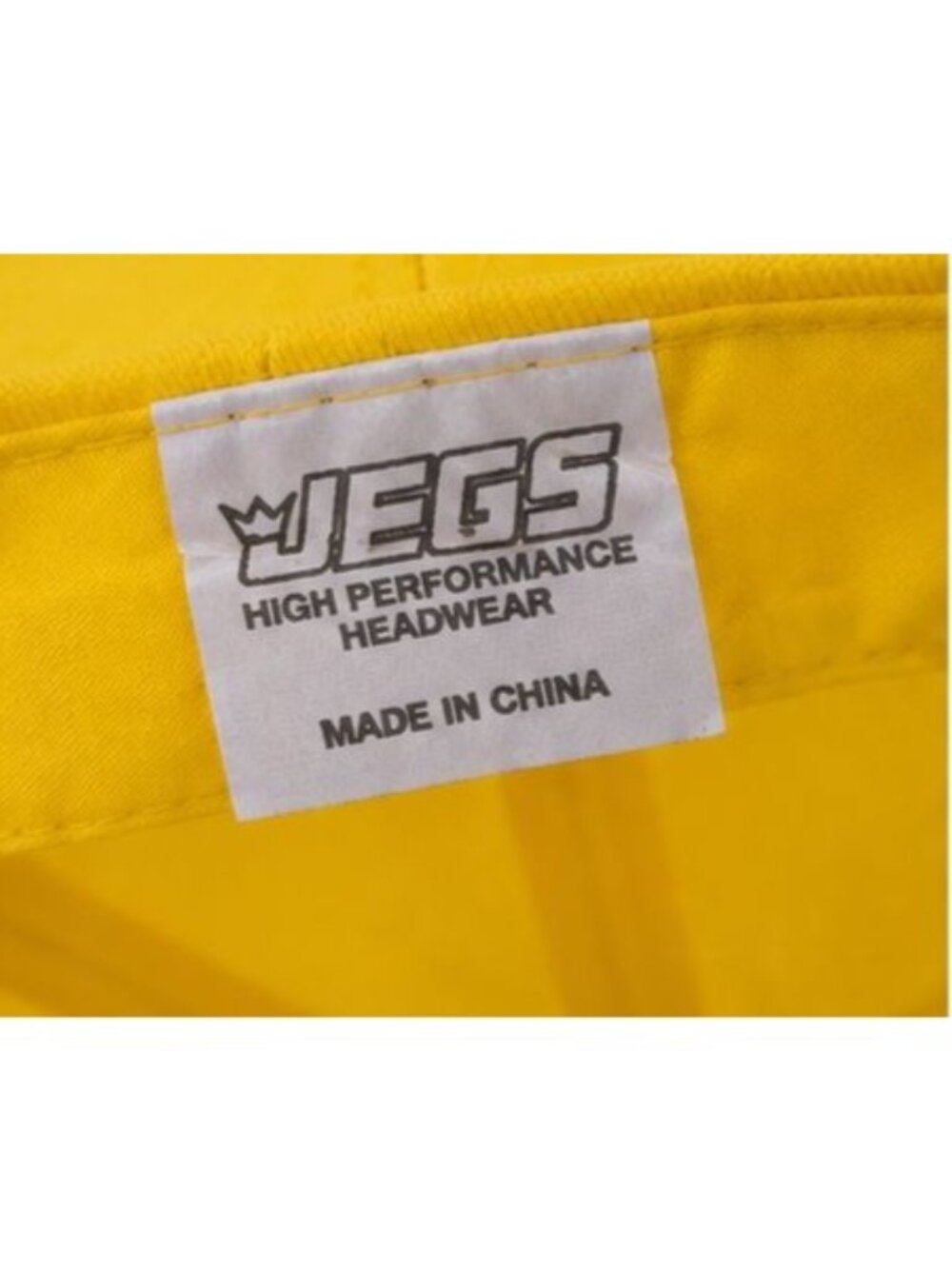 JEGS High Performance Yellow Black Adjustable Racing Hat Cap Strapback - Picture 5 of 6